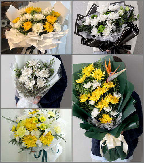 山东莱芜莱城区牛泉镇青沙沟村白事花束代送